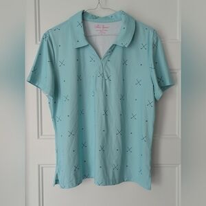 Blue Camisole with Soft Fabric and Subtle Pattern Golf PL Lillie Green